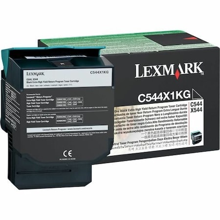 Lexmark Lexmark C544X1KG, C544X1KG RETURN PROGRAM EXTRA HIGH-YIELD TONER, 6000 PAGE-YIELD, BLACK LEXC544X1KG